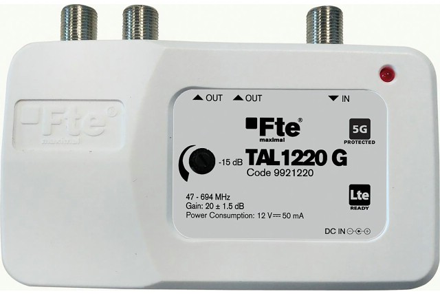 FTE linkový zesilovač TAL 1220G 5G LTE, s regulací zisku, 2x výstup