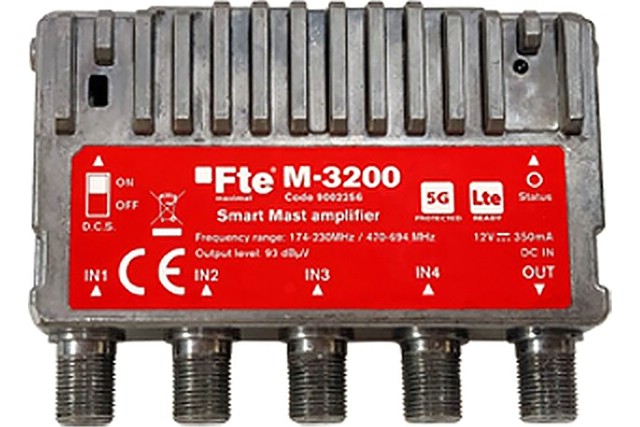 FTE M 3200 - inteligentní zesilovač, 4x VHF/UHF